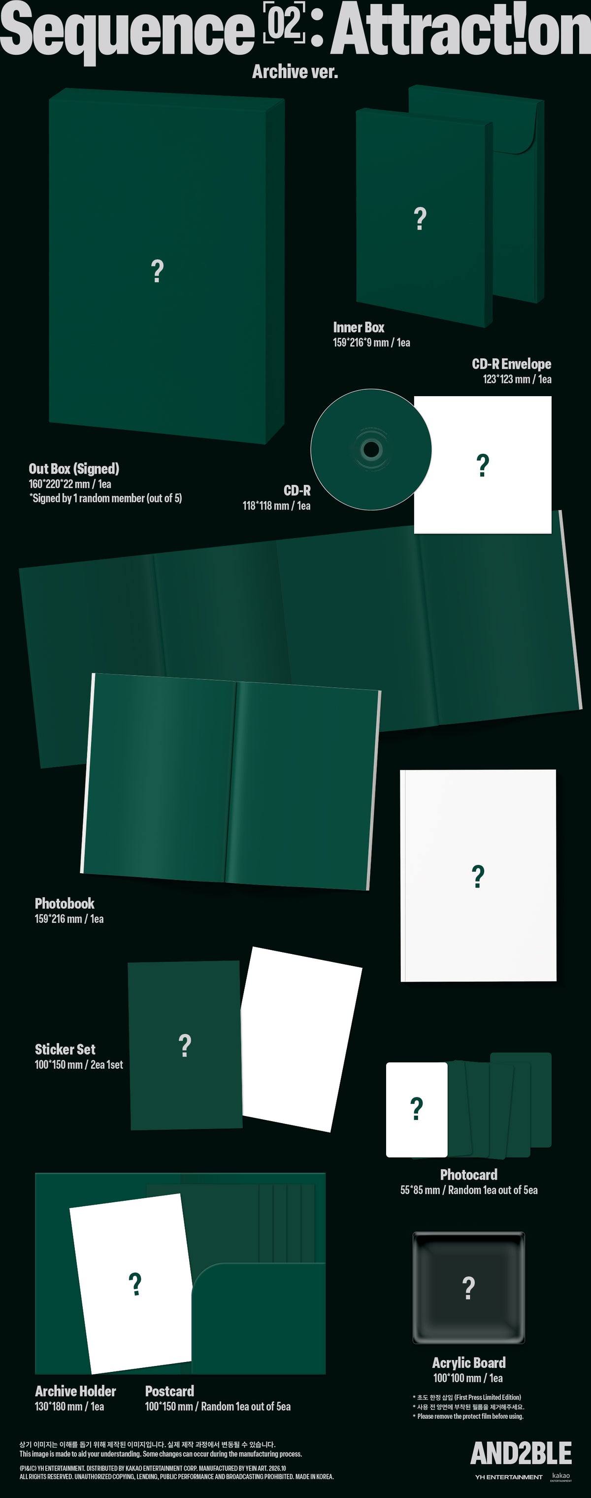 *Signed* AND2BLE 2nd Mini Album -  [Sequence 02: Attraction] (Archive ver.) (US ver.)