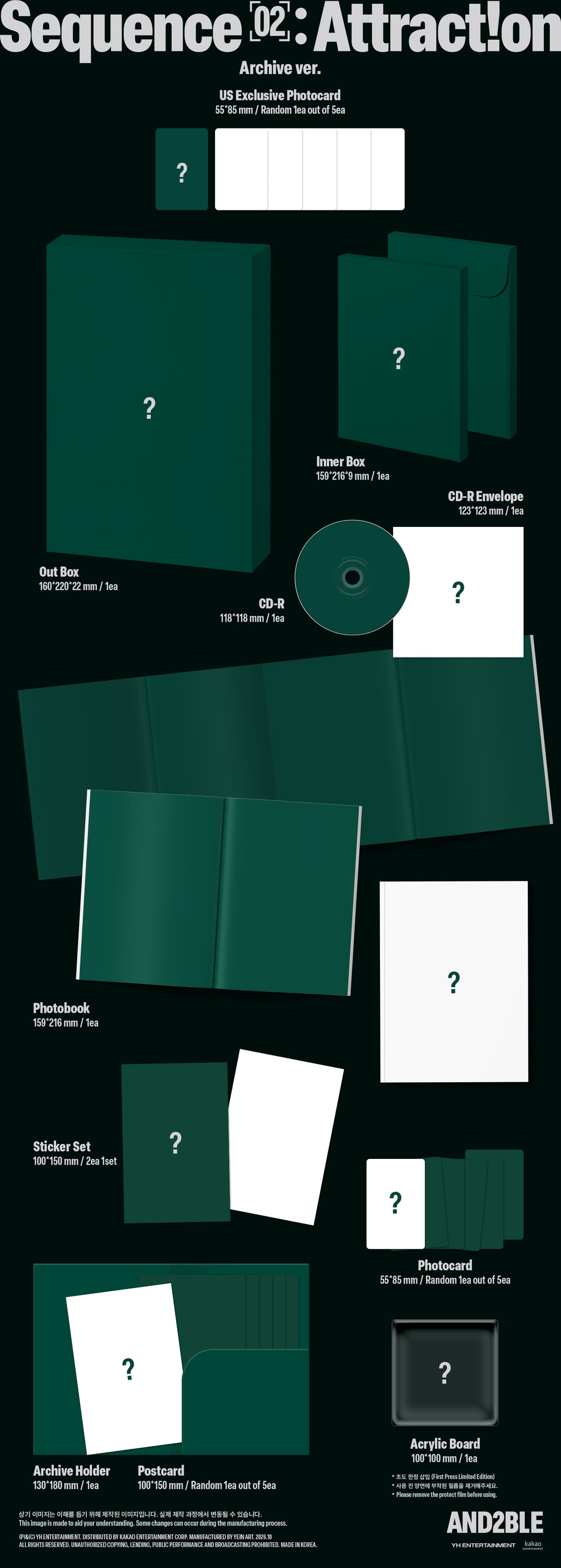*US Exclusive Photocard* AND2BLE 2nd Mini Album -  [Sequence 02: Attraction] (Archive ver.) (US ver.)