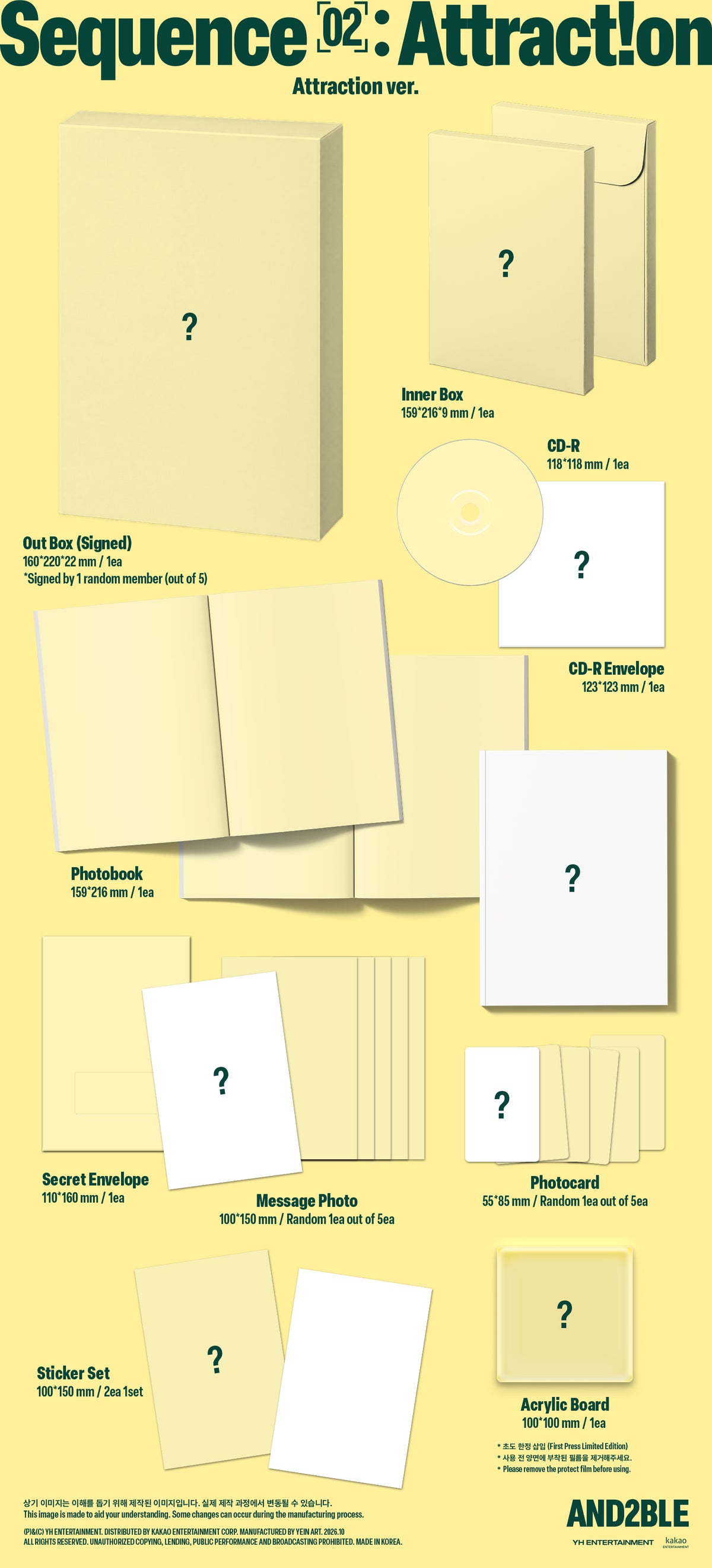 *Signed* AND2BLE 2nd Mini Album -  [Sequence 02: Attraction] (Attraction ver.) (US ver.)