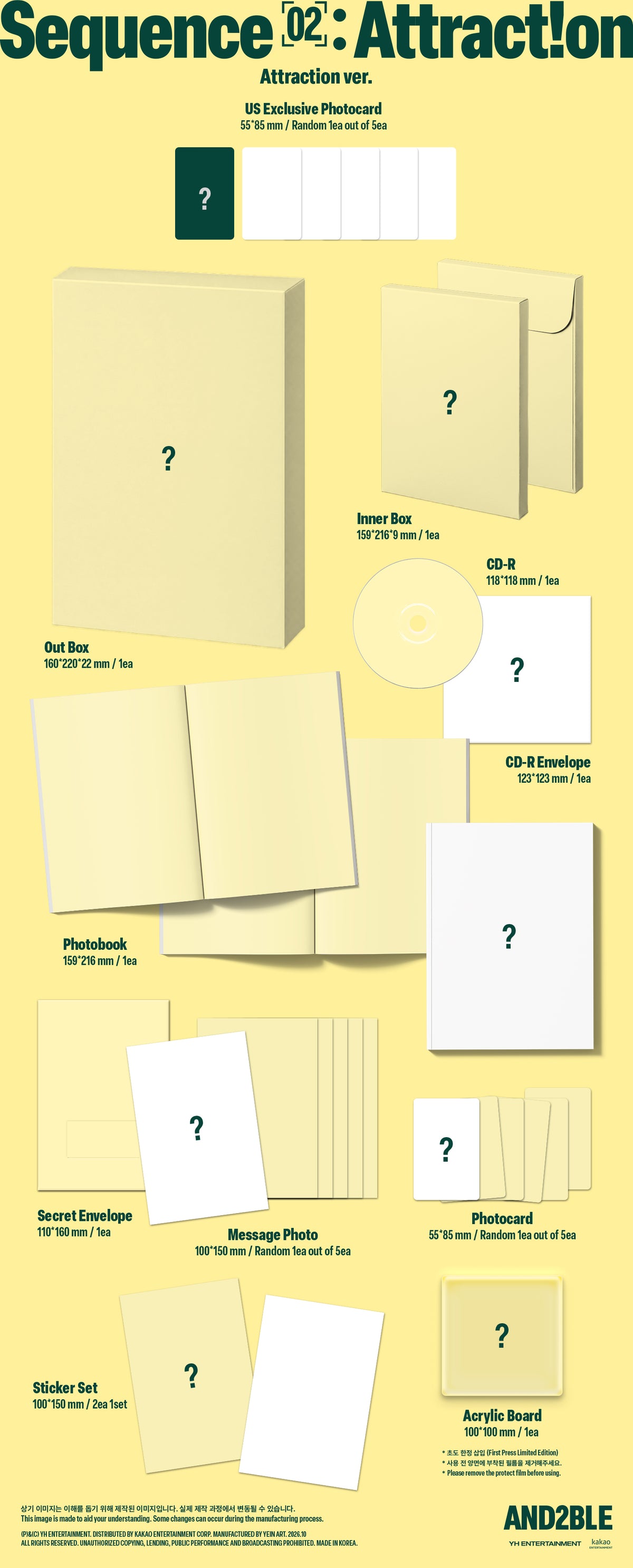*US Exclusive Photocard*  AND2BLE 2nd Mini Album -  [Sequence 02: Attraction] (Attraction ver.) (US ver.)